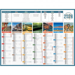 CALENDRIER PLANÈTE MÉDUIM 7 MOIS SUR CHAQUE FACE 32X42CM