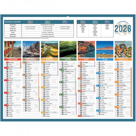 CALENDRIER PLANÈTE MINI 7 MOIS SUR CHAQUE FACE 21X26,5CM