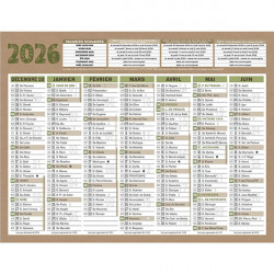 CALENDRIER 7 MOIS SUR CHAQUE FACE NATURA 13,5X17,5CM