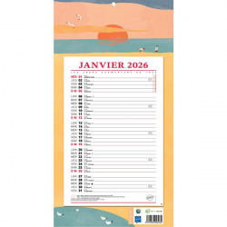 CALENDRIER MENSUEL 12 FEUILLES EXOTIQUE 36x19cm