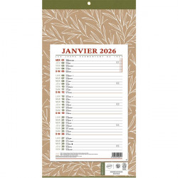 CALENDRIER MENSUEL 12F. 36X19cm NATURA