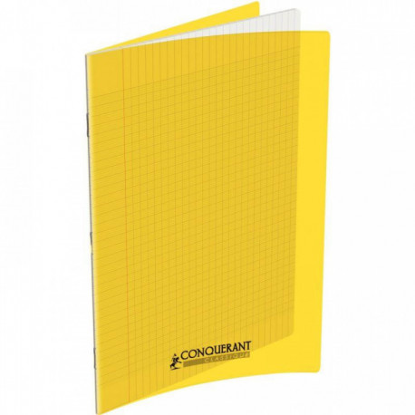 CAHIER PIQUE 140P COUV PP 24 X 32  SEYES JAUNE