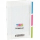 CAHIER PIQUE 96P 3SECTIONS DE32P 3 INDEX COUV. PP 24X32 A4+  SEYES 90G CONQUERANT DUO ECOLABEL PEFC 