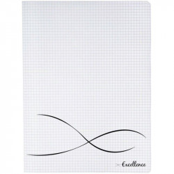 CAHIER PIQÛRE 48 PAGES EXCELLENCE 24X32 CM QUADRILLÉ 5X5 POLYPROPYLÈNE INCOLORE