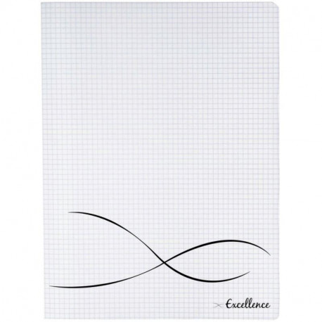 CAHIER PIQÛRE 48 PAGES EXCELLENCE 24X32 CM QUADRILLÉ 5X5 POLYPROPYLÈNE INCOLORE