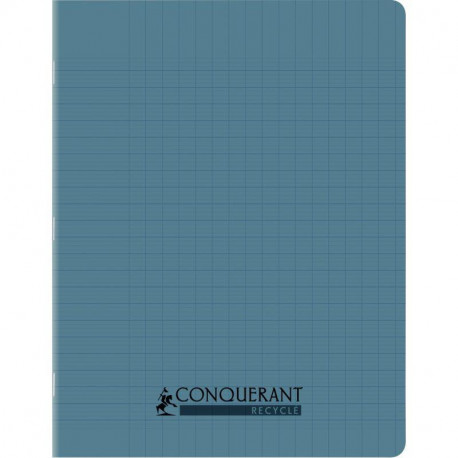 CAHIER PIQÛRE 96 PAGES CONQUERANT RECYCLE FORMAT 17X22 CM, RÉGLURE SEYÈS, COUVERTURE EN POLYPROPYLÈNE BLEU