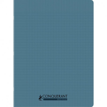CAHIER PIQÛRE 96 PAGES CONQUERANT RECYCLE FORMAT 24X32 CM, RÉGLURE SEYÈS, COUVERTURE EN POLYPROPYLÈNE BLEU