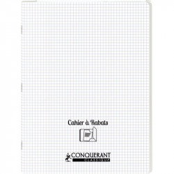 CAHIER PIQÛRE 96 PAGES POLYPROPYLÈNE AVEC 2 RABATS 24X32 CM QUADRILLÉ 5X5 INCOL
