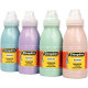 CARTON DE 4 FLACONS 500 ML DE PEINTURE PAILLETÉE, COLORIS PASTEL ASSORTIS