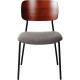CHAISES LISA GRIS LOT 2 ASS.REVET.TISSU BOUCLE DOSS.CONTREPLAQ.NOYER PIET.LAQUE NOIR MAT HT ASS.45CM LIVREE A ASSEMBLER