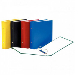 Classeur 2 anneaux en carton plastifié, format A5 17x22 cm, dos 4 cm, coloris assortis