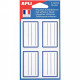ÉTIQUETTES ÉCOLIER **BLISTER DE 20** ADHÉSIVES BLANCHES ET BLEUES 56X36MM