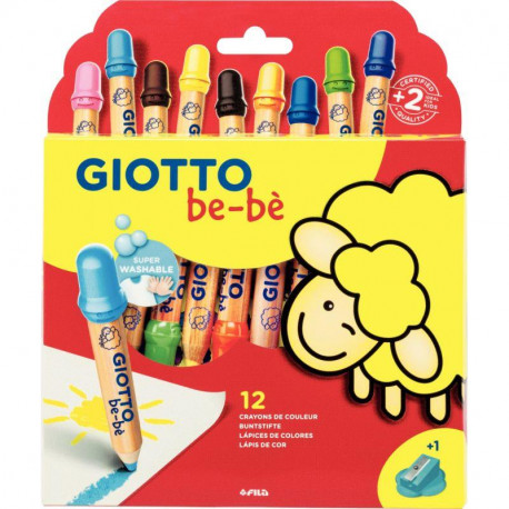 ETUI DE 12 CRAYONS MAXI BÉBÉ + 1 TAILLE CRAYON