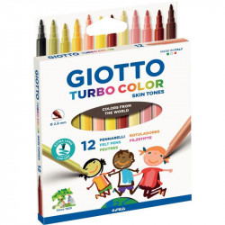 FEUTRE COLORIAGE MOYEN ETUI12 TURBO COLOR TONS PEAUX GIOTTO