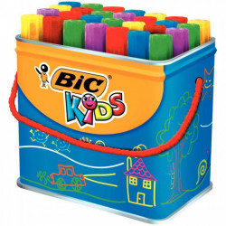  FEUTRE DE COLORIAGE DÉCORALO MAXI  POINTE OGIVE BLOQUEE  LARGE  6MM  *POT DE 30* COULEURS ASSORTIES ENCRE LAVABLE BIC KIDS