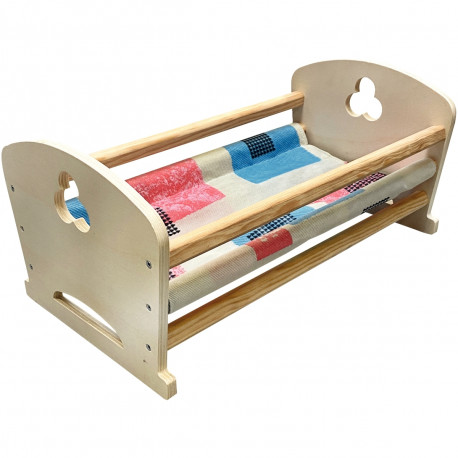 LIT BERCEAU EN BOIS POUR POUPÉES