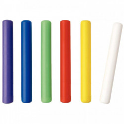 LOT 6 BÂTONS RELAIS EN PVC 30CM COULEURS ASSORTIES