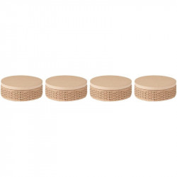 LOT DE 4 BOITES RONDES TRESSÉES EN CARTON