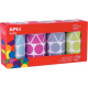 LOT DE 4 ROULEAUX GOMMETTES GÉOMÉTRIQUES COULEUR FUN