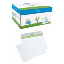 ENVELOPPES 162x229 90G BOITE 500 EXTRA BLANC AUTO-ADHESIVE 100% RECYCLE COU