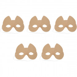 LOT DE 5 MASQUES CHAT EN CARTON POUR ENFANT