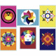 LOT DE 6 CARTES SABLE MANDALA  19.8 X 16 CM