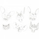 LOT DE 6 MASQUES EN CARTON FORME ANIMAUX