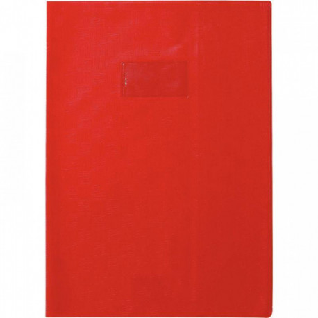 PAQUET DE 10 PROTÈGE-CAHIERS AVEC RABATS ÉPAISSEUR 22/100ÈME 21 X 29,7 CM COLORIS ROUGE