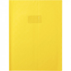 PAQUET DE 10 PROTÈGE-CAHIERS AVEC RABATS ÉPAISSEUR 22/100ÈME 24 X 32 CM COLORIS JAUNE