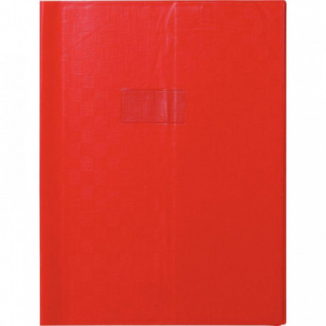 PAQUET DE 10 PROTÈGE-CAHIERS AVEC RABATS ÉPAISSEUR 22/100ÈME 24 X 32 CM COLORIS ROUGE