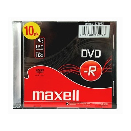 DVDR 16x 4.7 Boitier 5mm Slim Pack de 10