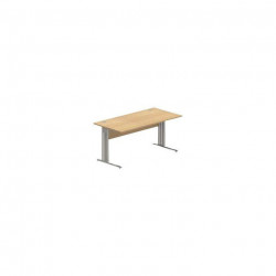 PLAN DROIT MISSOURI FAB FR  L..140 X P.80 X H73,5 CM PLATEAU CHÊNE CLAIR/PIÈTEMENT ALU VDF ETOBT.OPTION.GAR 5 ANS