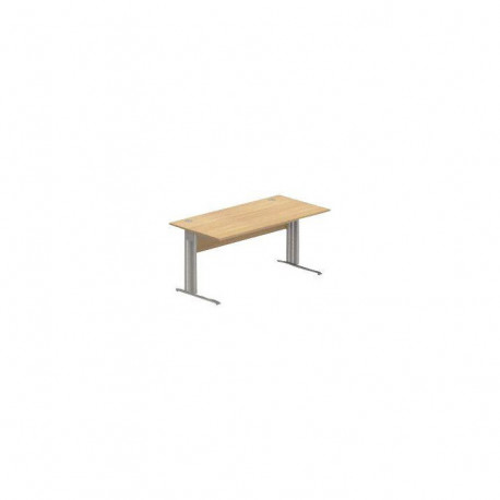 PLAN DROIT MISSOURI FAB FR  L..140 X P.80 X H73,5 CM PLATEAU CHÊNE CLAIR/PIÈTEMENT ALU VDF ETOBT.OPTION.GAR 5 ANS