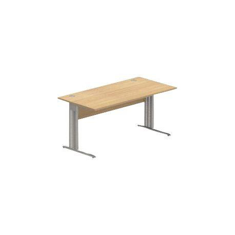 PLAN DROIT MISSOURI FAB FR L..180 X P.80 X H73,5 CM PLATEAU CHÊNE CLAIR/PIÈTEMENT ALU VDF ET OBT.OPTION.GAR 5 ANS