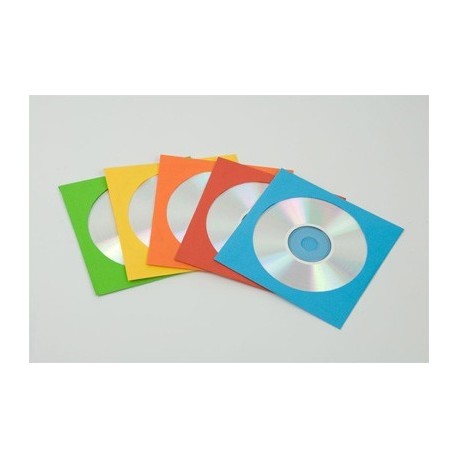 ENVELOPPES CD COULEURS ASSORTIES x50