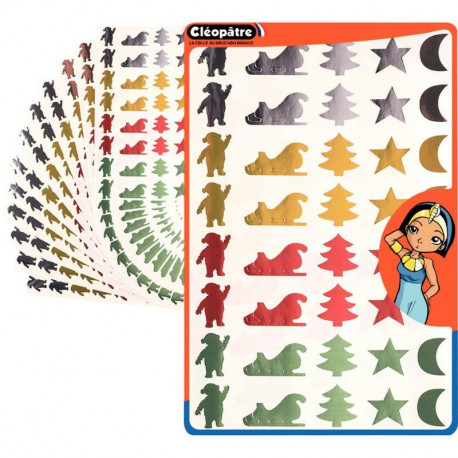 POCHETTE DE 960 GOMMETTES DE NOËL MÉTAL ASSORTIES