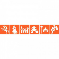 POCHOIRS EN PLASTIQUE THÈME PRINCESSE & CHEVALIER LOT DE 6