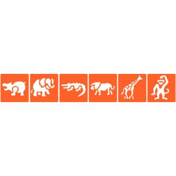 POCHOIRS PLASTIQUE ANIMAUX SAUVAGES LOT DE 6
