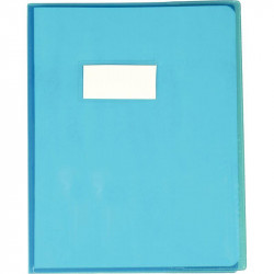 PROTÈGE-CAHIER CRISTAL 17 X 22CM 22/100 COLORIS BLEU