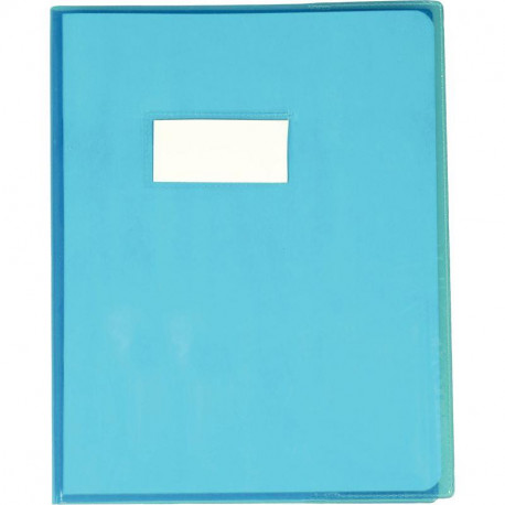 PROTÈGE-CAHIER CRISTAL 17 X 22CM 22/100 COLORIS BLEU