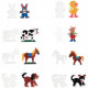 SACHET DE 8 PLAQUES PRÉFORMÉES POUR PERLES HAMA TAILLE MIDI ANIMAUX DOMESTIQUES