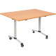 TABLE ABATTANTE RECTANGULAIRE L120XP80CM PLATEAU HÊTRE/PIÈTEMENT ALU FAB FR GAR 5 ANS