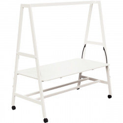 TABLE MOBILE L180XP90CM NOMAD PLATEAU BLANC/STRUCTURE BLANC FAB FR AJUST.HAUT¨.PLATEAU 2 POSIT.ASSIS DEBOUT GAR 5 ANS