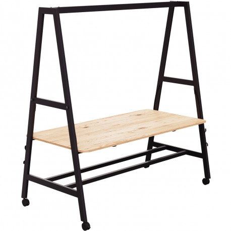 TABLE MOBILE L180XP90CM NOMAD PLATEAU CHÊNE BRUNSWICK/STRUCTURE NOIR FAB FR AJUST.HAUT.PLATEAU 2 POSIT.ASSIS DEBOUT GAR 5 ANS