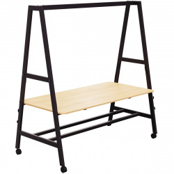TABLE MOBILE L180XP90CM NOMAD PLATEAU CHÊNE CLAIR/STRUCTURE NOIR FAB. FR  AJUST.HAUT.PLATEAU 2 POSIT.ASSIS DEBOUT GAR 5 ANS