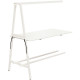 TABLE SUIVANTE L180XP90CM NOMAD PLATEAU BLANC/STRUCTURE BLANC FAB FR AJUST.HAUT.PLATEAU 2 POSIT.ASSIS DEBOUT GAR 5 ANS