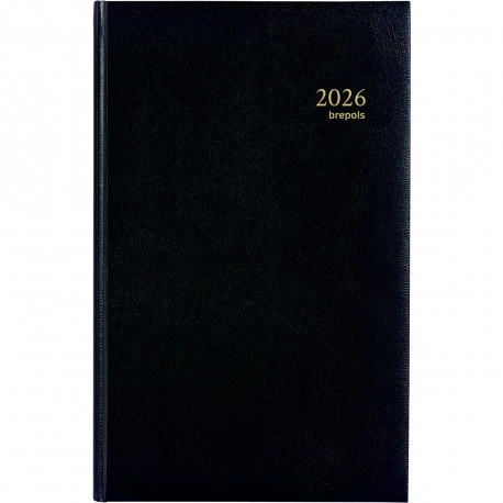 AGENDA BANQUIER LARGE 1 VOLUME NOIR 17x27cm 1 jour par 2 pages