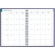 AGENDA SEMAINIER AMÉLIE 15X21CM VIOLET 12 mois de janvier à décembre. La semaine sur 1 page