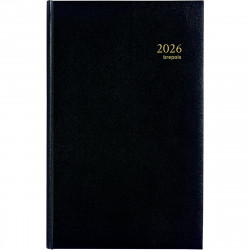 AGENDA BANQUIER LARGE 2 VOLUMES NOIR 17x27cm 1 jour sur 2 pages