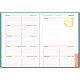 AGENDA SEMAINIER ONDINE 15X21CM BLEU 12 mois de janvier à décembre. 1 semaine sur 2 pages